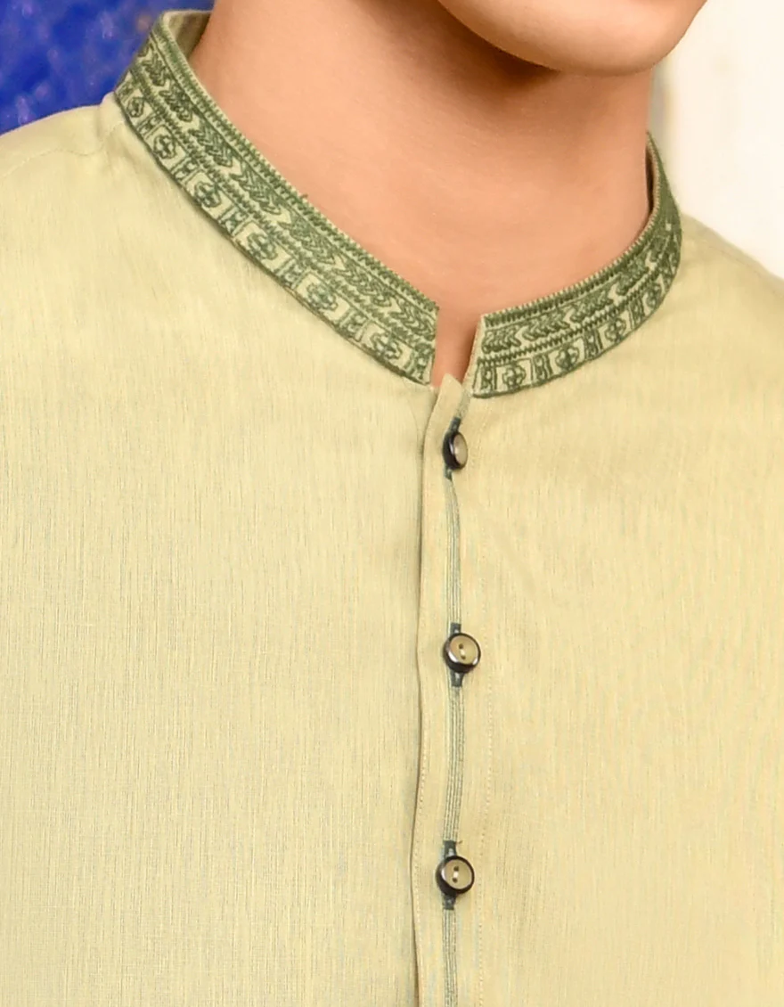 LIGHT GREEN BLENDED KURTA | JJK-US-44244/A23/JJ8816-SF - Image 2