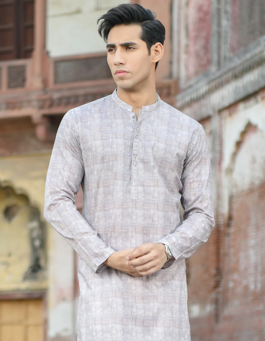 GREYISH PURPLE COTTON KURTA | JJK-US-45001/A22/JJ7546-SF - Image 3