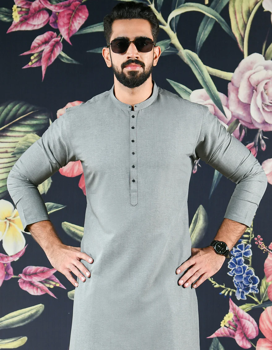 GREY VISCOSE KURTA | JJK-US-45012/A22/JJ8158-CL - Image 3