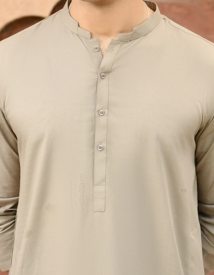 DUST BROWN BLENDED KURTA | JJK-US-45032/A22/JJ8257-CL - Image 2