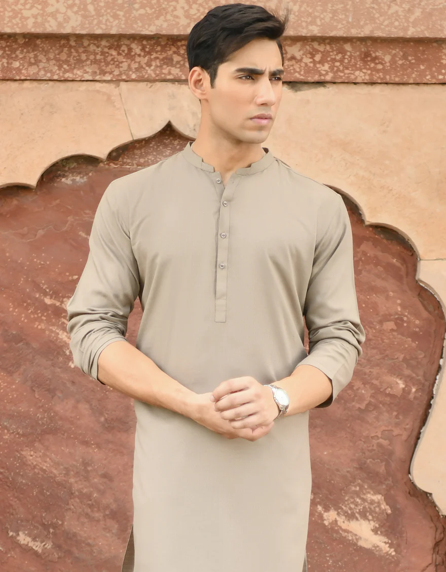 DUST BROWN BLENDED KURTA | JJK-US-45032/A22/JJ8257-CL - Image 3