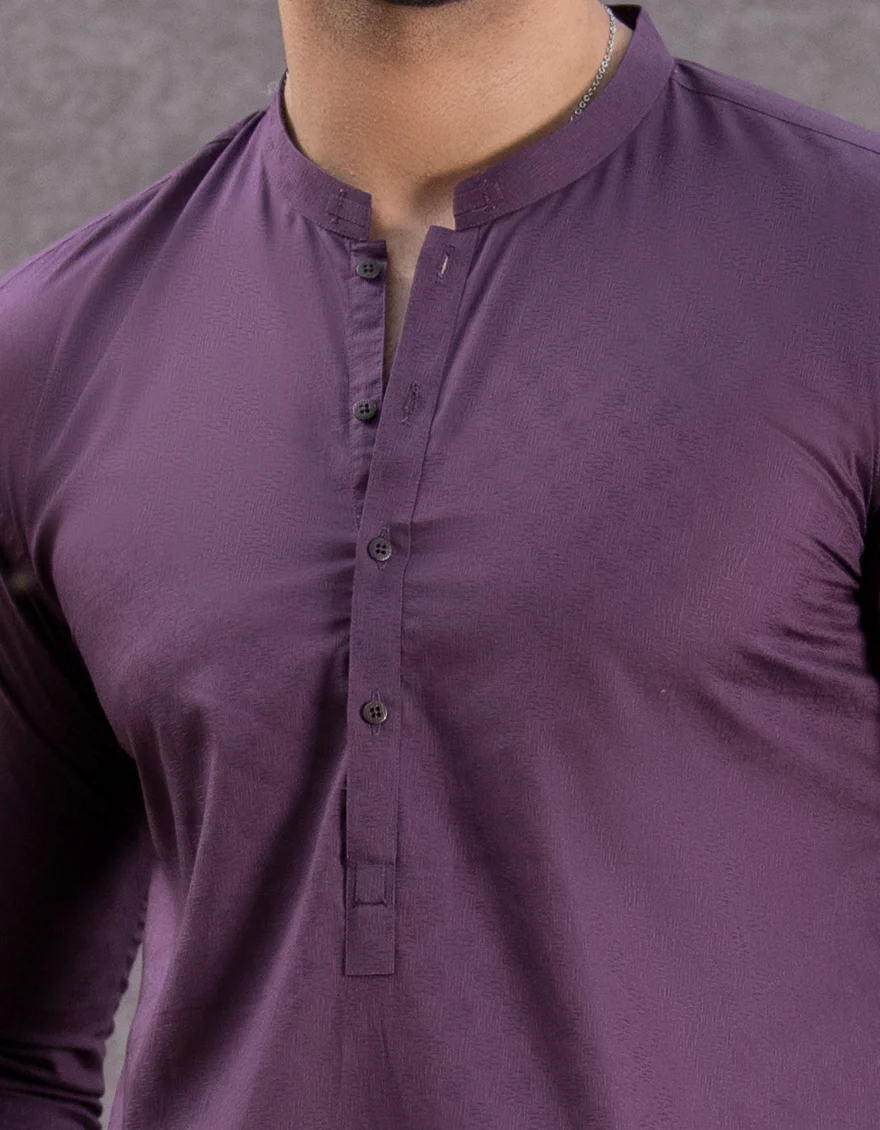 PURPLE COTTON KURTA | JJK-US-45033/A22/JJ7463-CL - Image 2