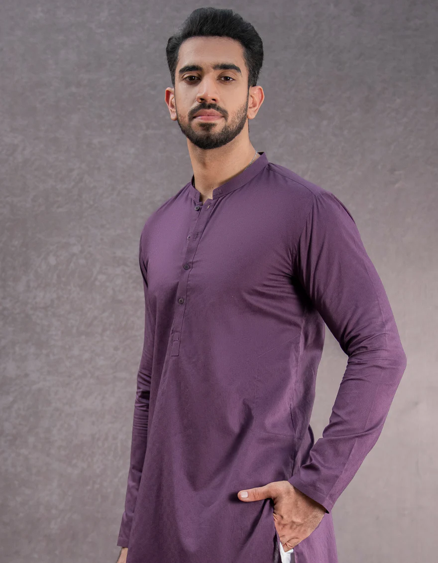 PURPLE COTTON KURTA | JJK-US-45033/A22/JJ7463-CL - Image 5