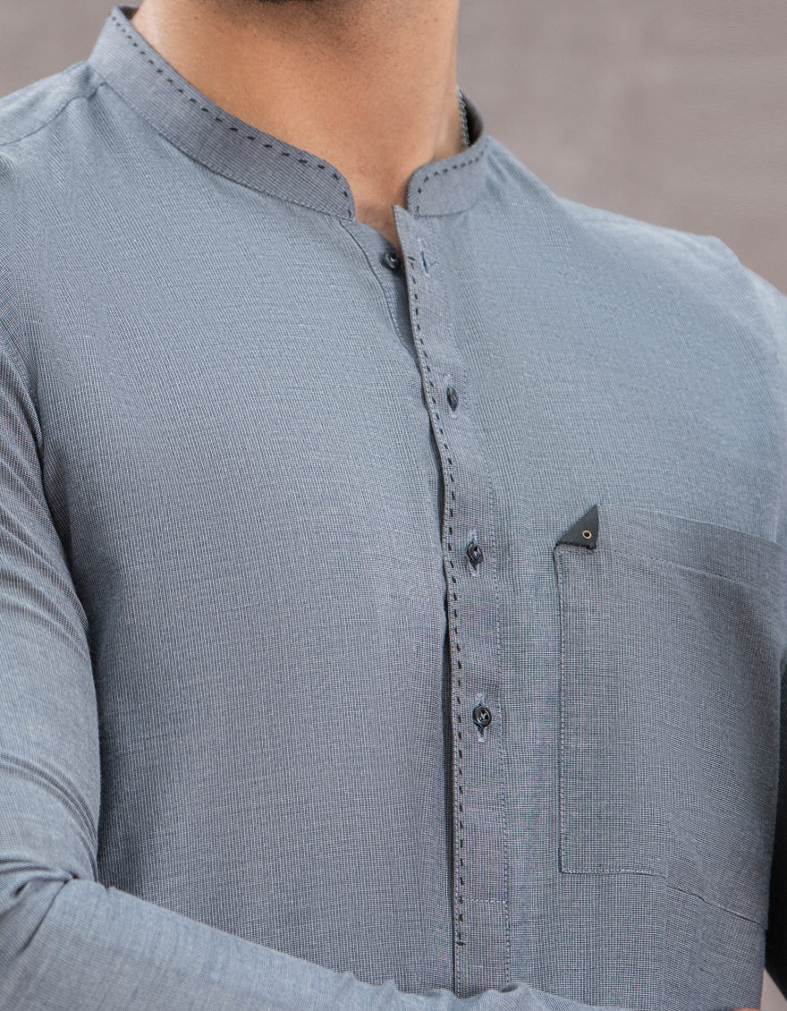 GREY BLENDED KURTA | JJK-US-45034/A22/JJ7327-CL - Image 2