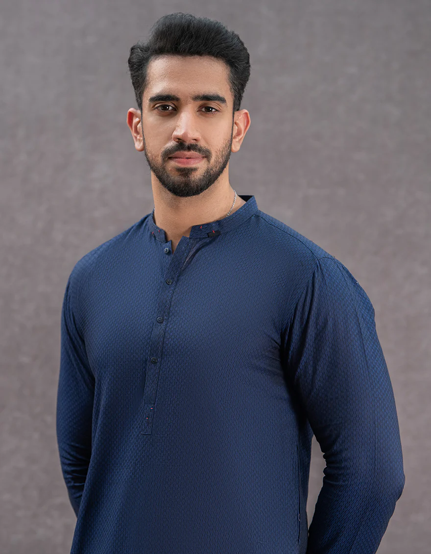 BLUE COTTON KURTA | JJK-US-45035/A22/JJ6975-CL - Image 2
