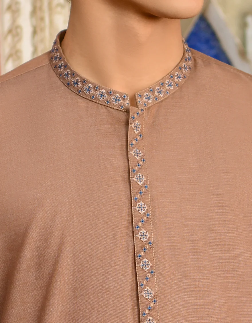 BROWN BLENDED KURTA | JJK-US-45111/A23/JJ8815-SF - Image 2