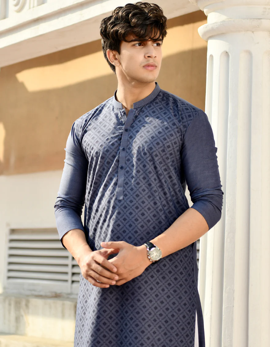 PURPLE BLENDED KURTA | JJK-US-45149/A23/JJ8815-PN - Image 2