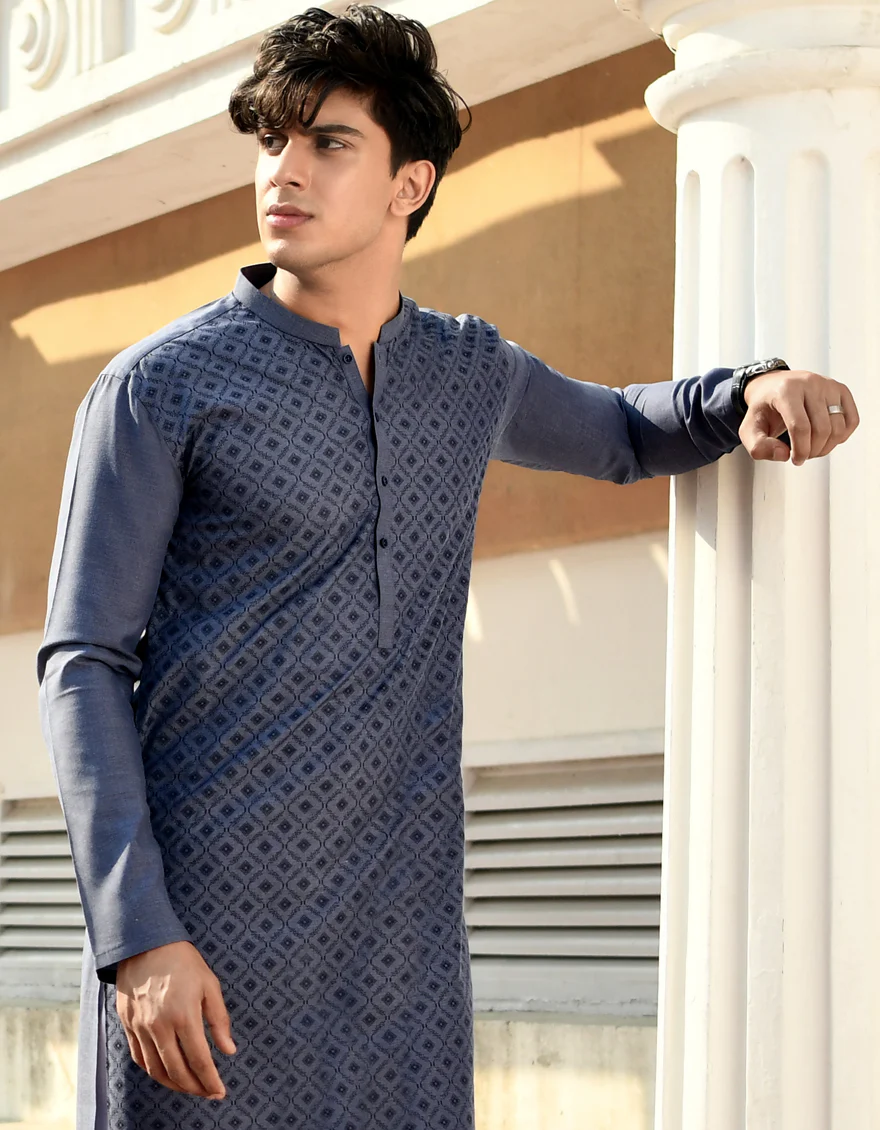 PURPLE BLENDED KURTA | JJK-US-45149/A23/JJ8815-PN - Image 4
