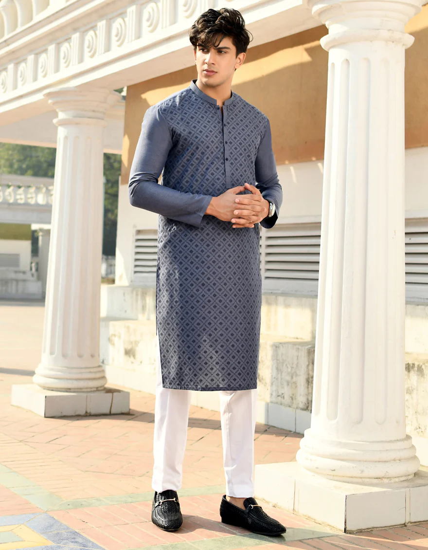 PURPLE BLENDED KURTA | JJK-US-45149/A23/JJ8815-PN - Image 5