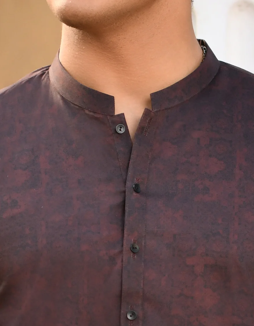 MAROON COTTON KURTA | JJK-US-45197/A23/JJ8771-CL - Image 3