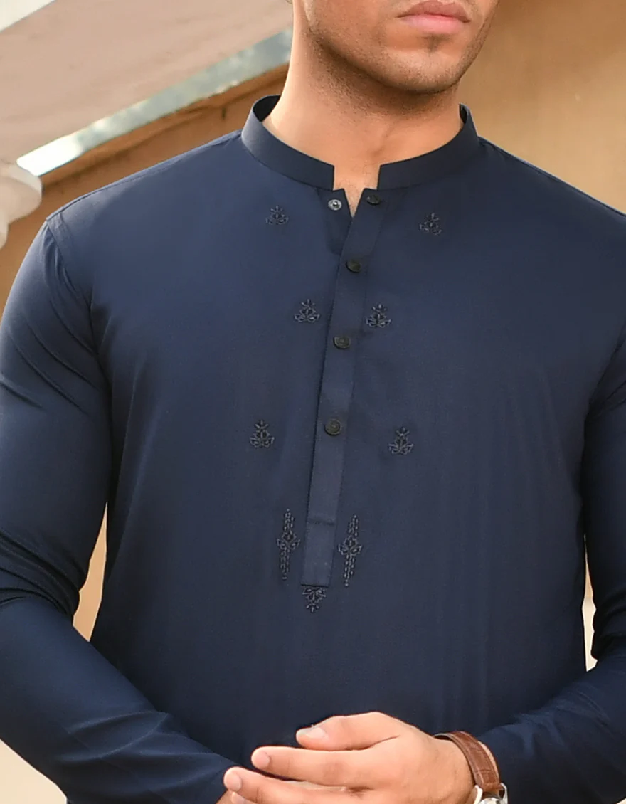 BLUE BLENDED KURTA | JJK-US-45208/A23/JJ8818-SF - Image 2