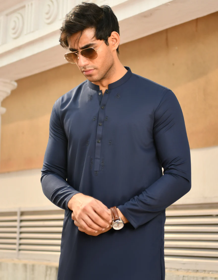 BLUE BLENDED KURTA | JJK-US-45208/A23/JJ8818-SF - Image 4