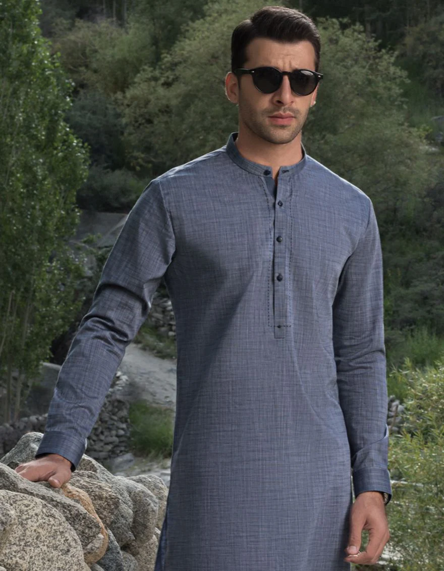 GREY KURTA | JJK-W-US-32506/W21/JJ7147-PN - Image 2