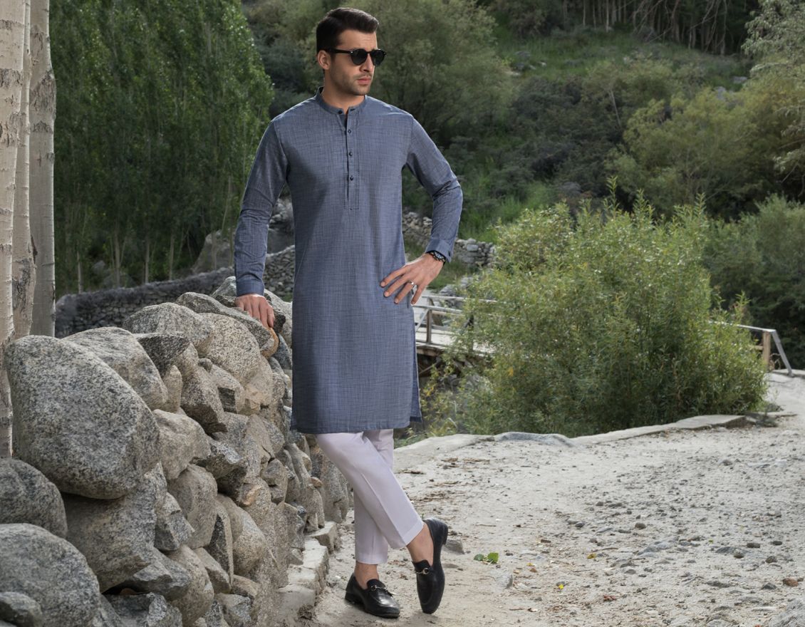 GREY KURTA | JJK-W-US-32506/W21/JJ7147-PN - Image 3