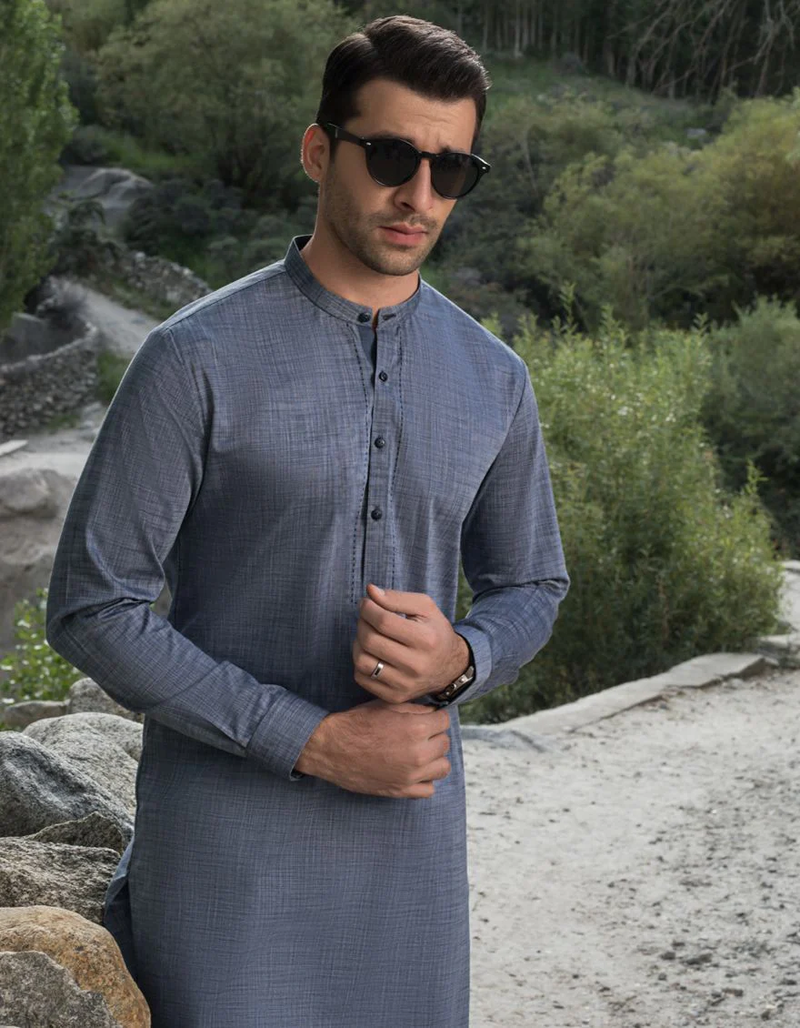 GREY KURTA | JJK-W-US-32506/W21/JJ7147-PN - Image 4