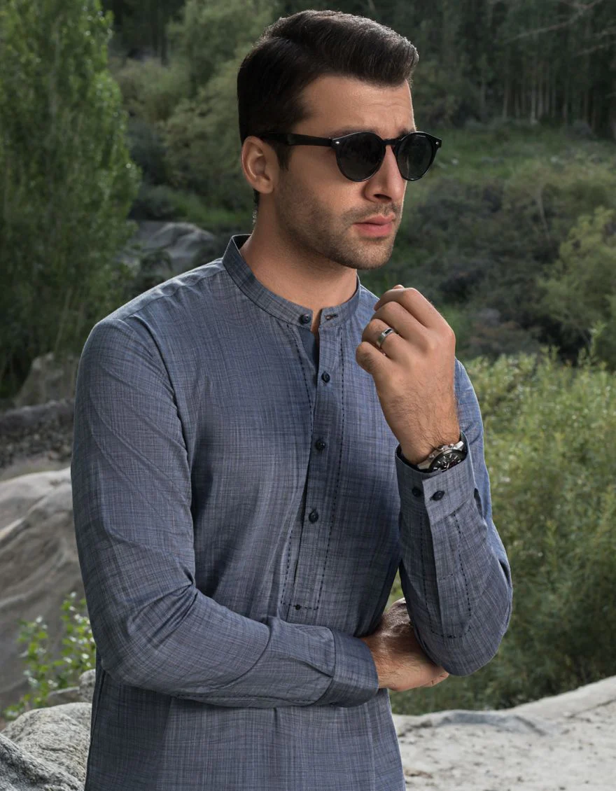 GREY KURTA | JJK-W-US-32506/W21/JJ7147-PN - Image 5