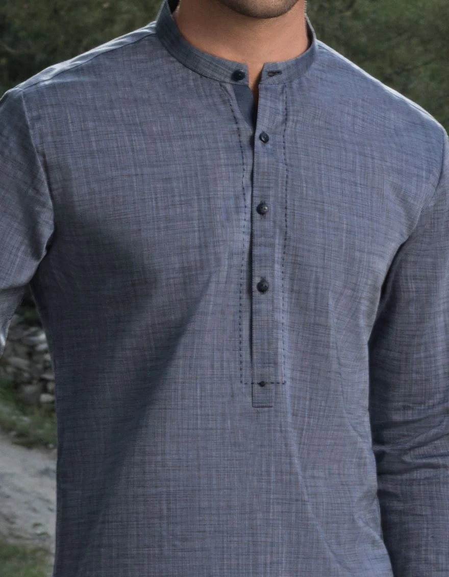 GREY KURTA | JJK-W-US-32506/W21/JJ7147-PN - Image 6