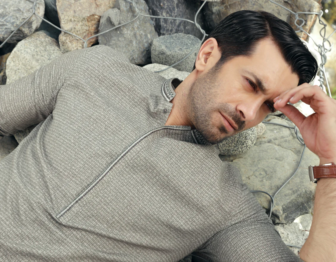 STONE GREY KURTA | JJK-W-US-32842/S23/JJ8673-SF - Image 4