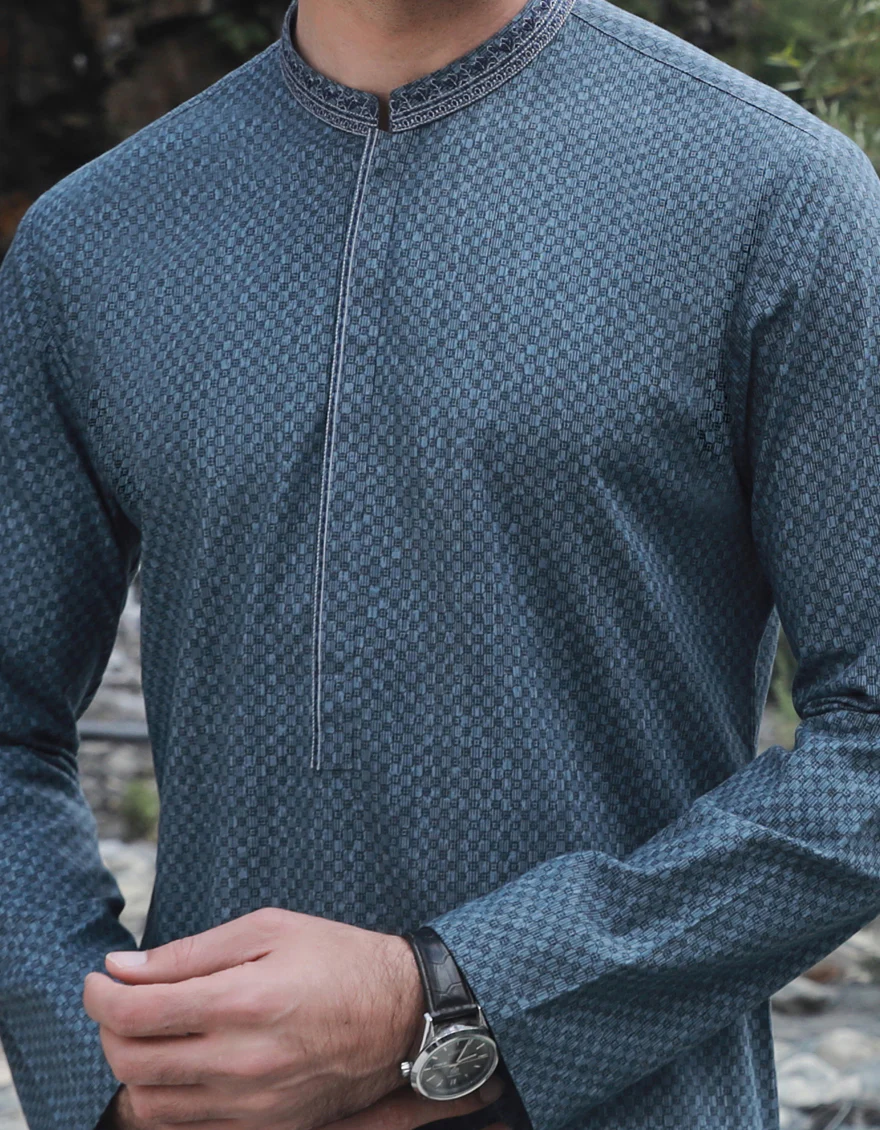 DARK BLUE KURTA | JJK-W-US-34549/S23/JJ8673-SF - Image 2