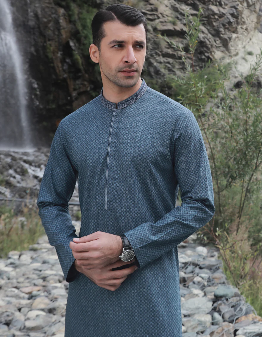 DARK BLUE KURTA | JJK-W-US-34549/S23/JJ8673-SF - Image 3