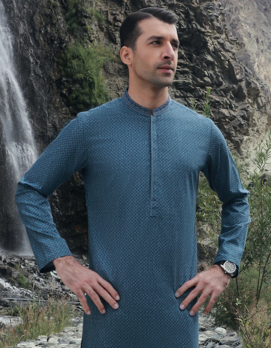DARK BLUE KURTA | JJK-W-US-34549/S23/JJ8673-SF - Image 4