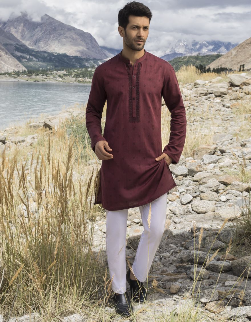DULL RED KURTA | JJK-W-US-36835/W21/BMW514-SF - Image 2