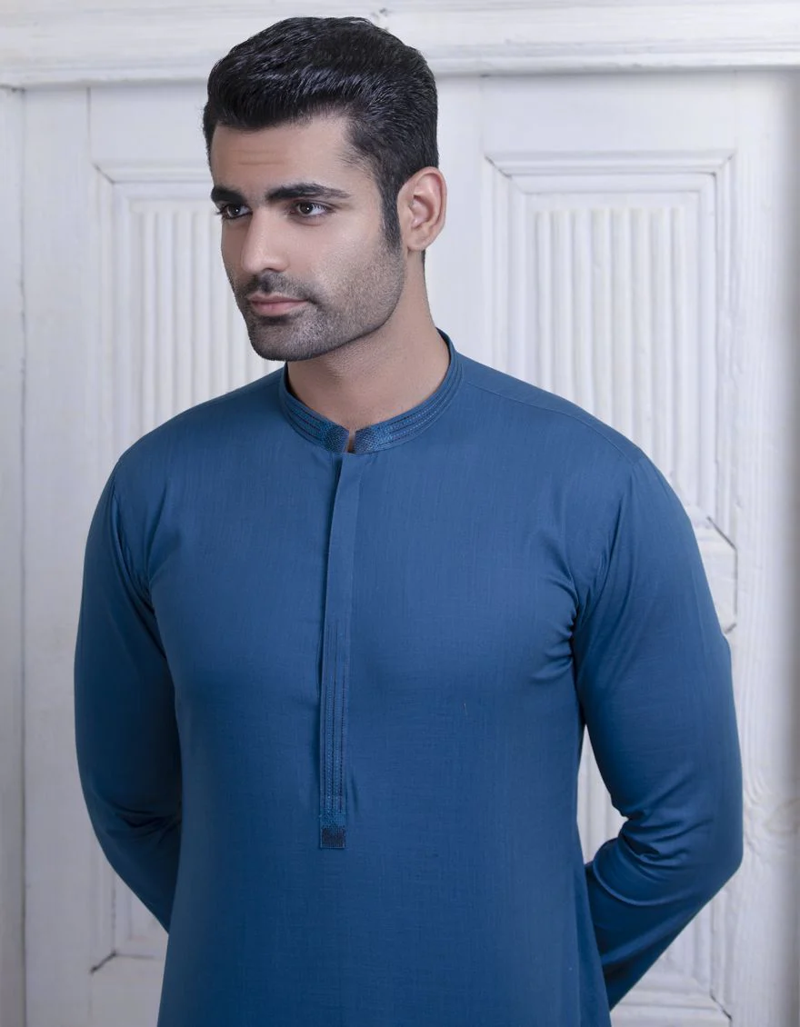 TEAL BLUE KURTA | JJK-W-US-37566/W21/JJ7165-CL - Image 2