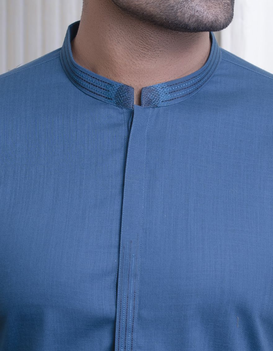 TEAL BLUE KURTA | JJK-W-US-37566/W21/JJ7165-CL - Image 4