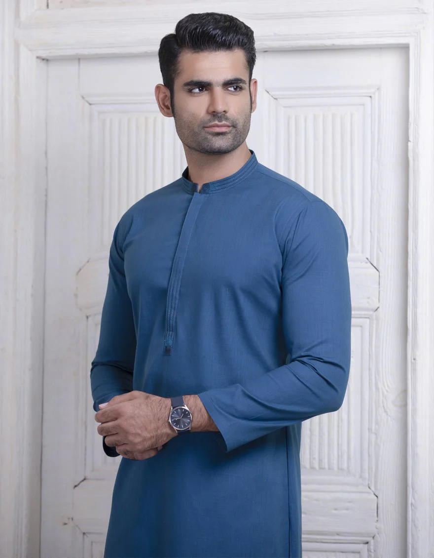 TEAL BLUE KURTA | JJK-W-US-37566/W21/JJ7165-CL - Image 5
