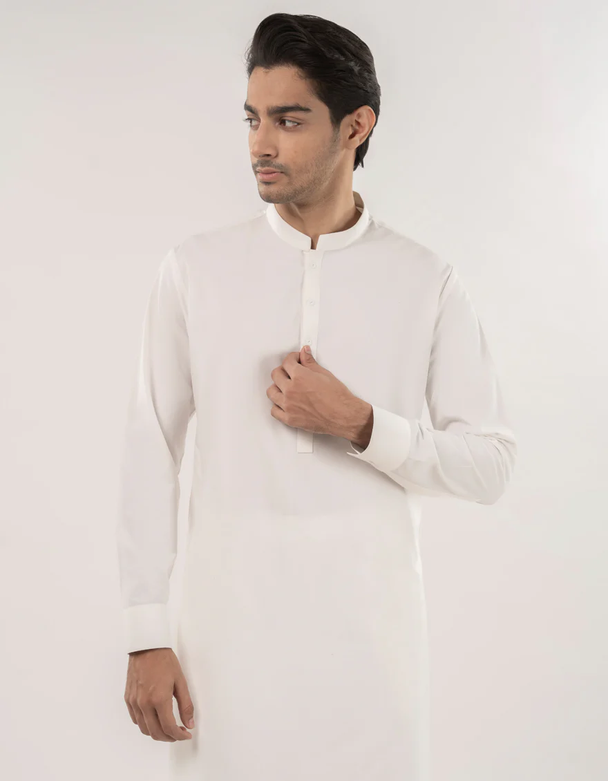 WHITE BLENDED KURTA TROUSERS | JJKP-A-30728-R26-AP/ - Image 2