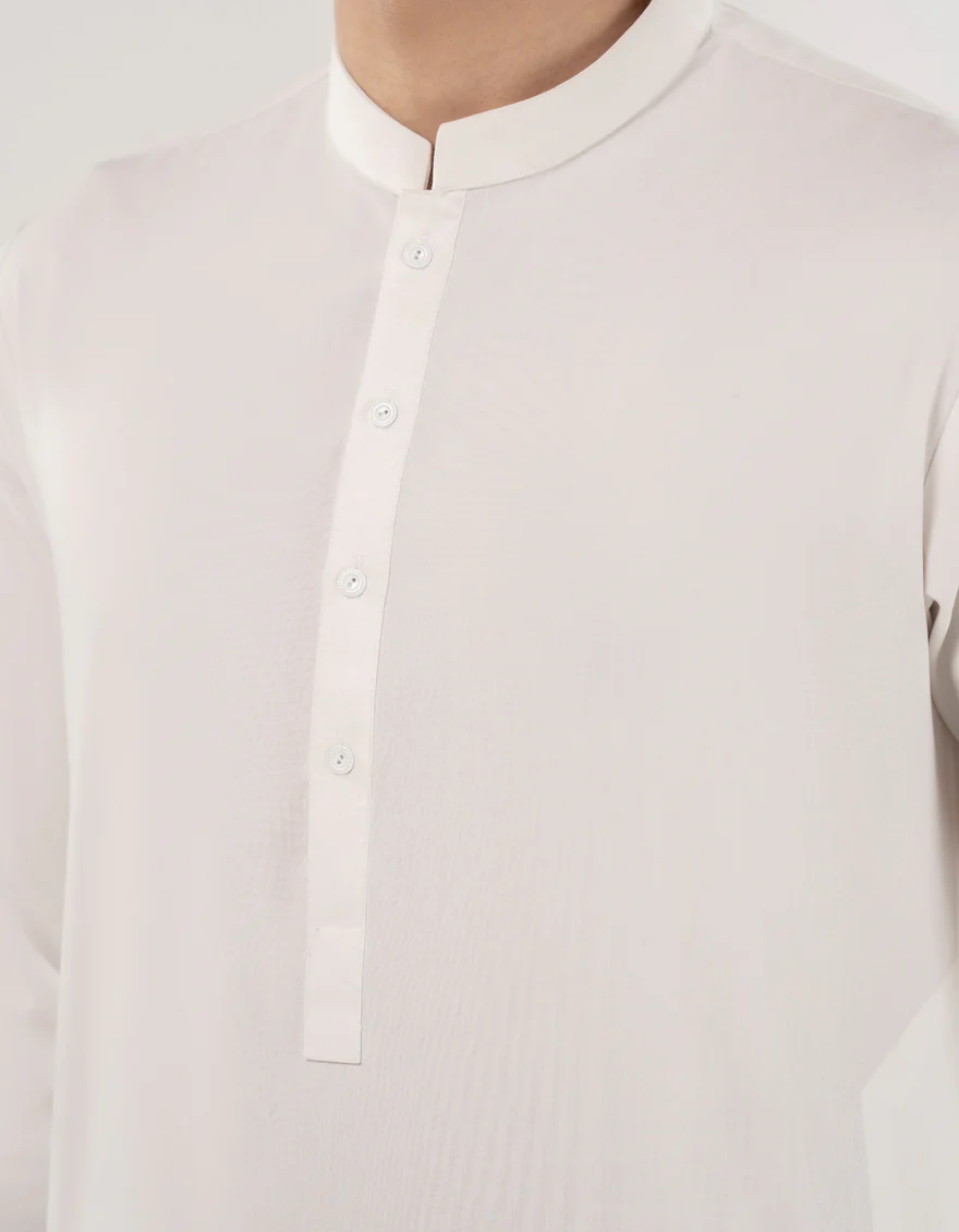 WHITE BLENDED KURTA TROUSERS | JJKP-A-30728-R26-AP/ - Image 3