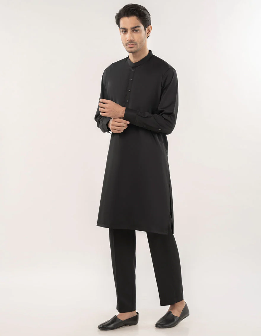 BLACK BLENDED KURTA TROUSERS | JJKP-A-30778-R37-AP/S24/JJ9664-PN