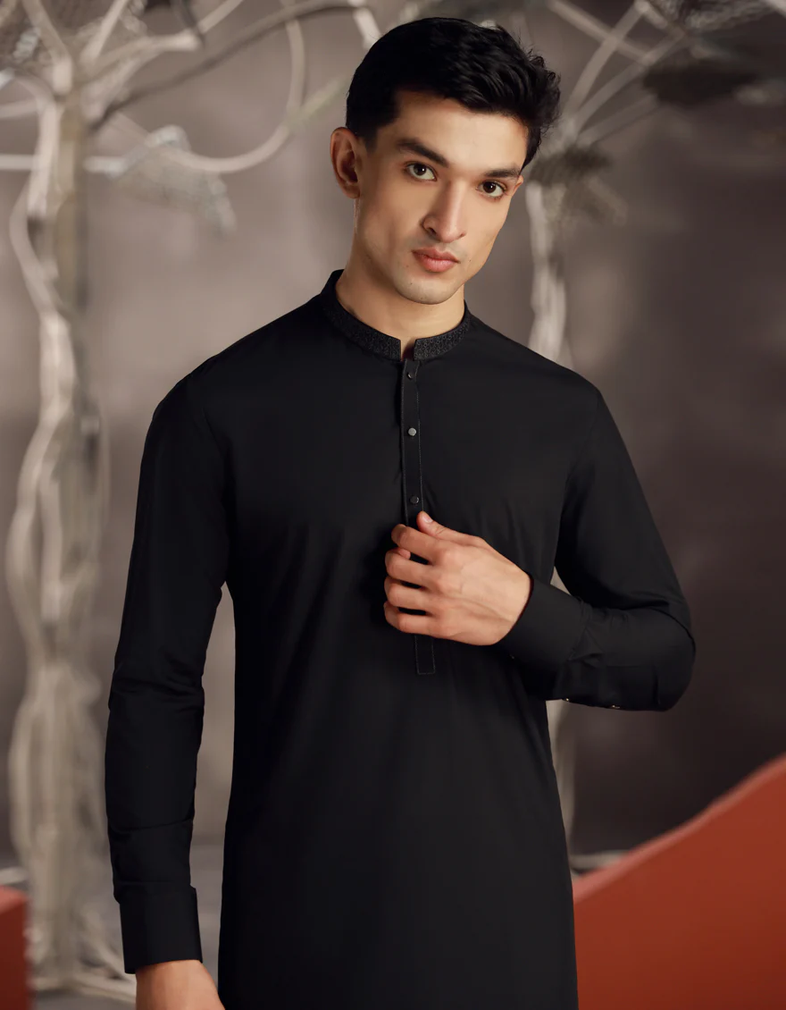 BLACK BLENDED KURTA TROUSERS | JJKP-A-33019/S24/JJ9423-SF - Image 2