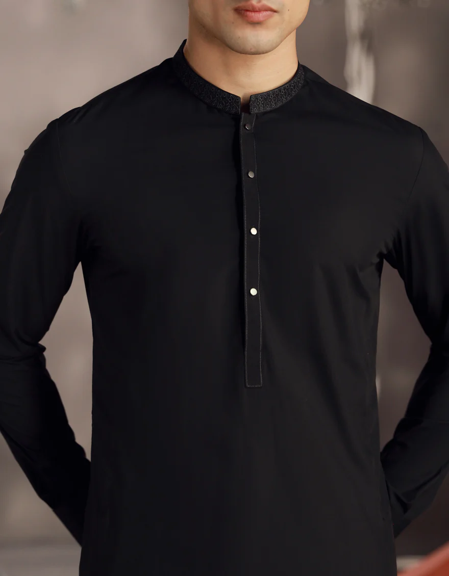 BLACK BLENDED KURTA TROUSERS | JJKP-A-33019/S24/JJ9423-SF - Image 3