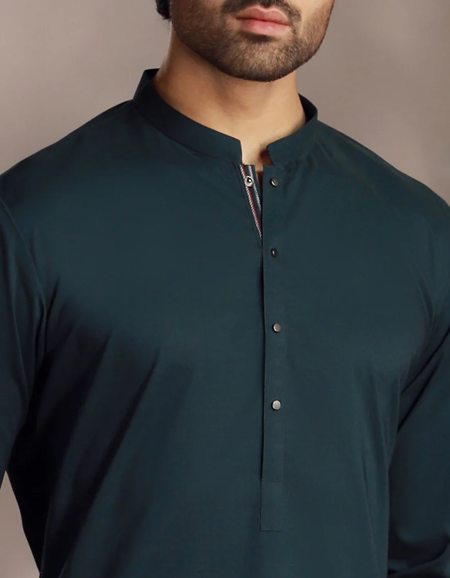 GREEN COTTON KURTA TROUSERS | JJKP-A-33020/S24/JJ9304-PN - Image 3