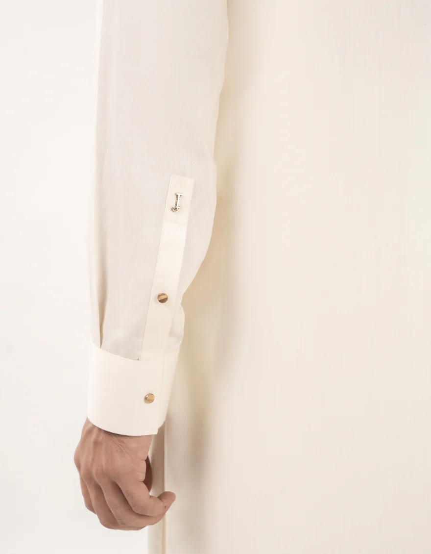 OFF WHITE BLENDED KURTA TROUSERS | JJKP-A-33048/S25/JJ9350-PN - Image 3