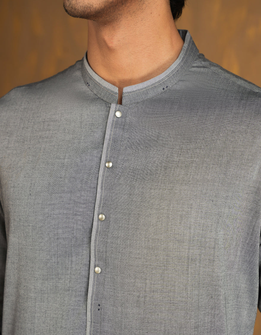 LIGHT GREEN BLENDED KURTA TROUSERS | JJKP-A-33072/S24/JJ8214-CL - Image 2