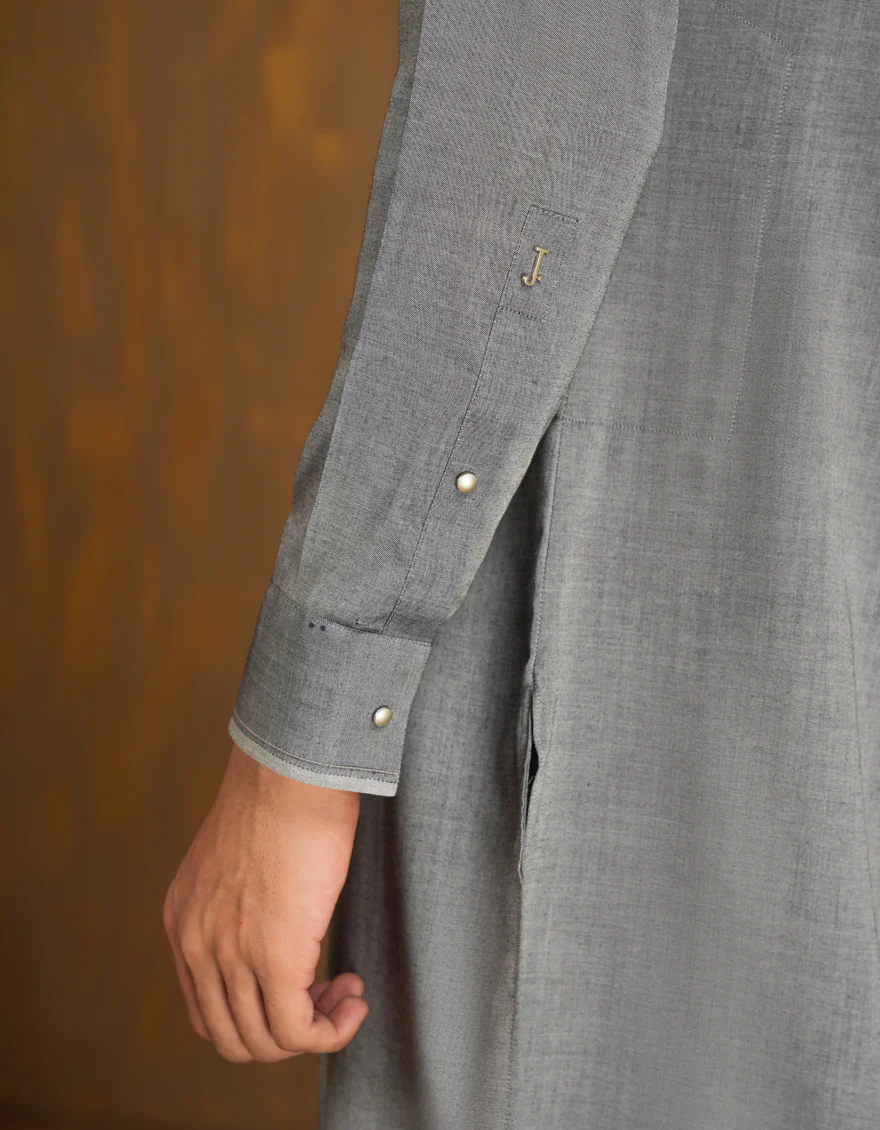 LIGHT GREEN BLENDED KURTA TROUSERS | JJKP-A-33072/S24/JJ8214-CL - Image 3