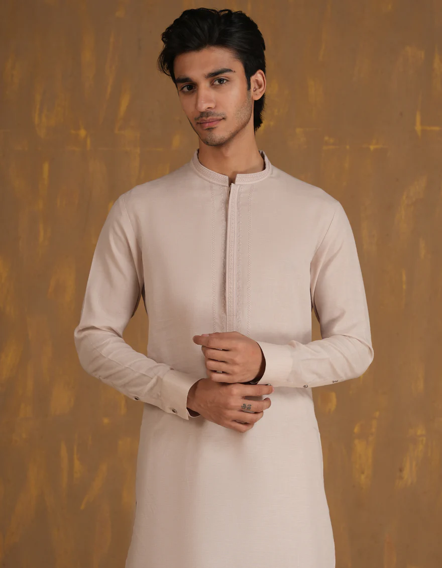 DULL PINK BLENDED KURTA TROUSERS | JJKP-A-33083/S24/JJ8787-SF - Image 3