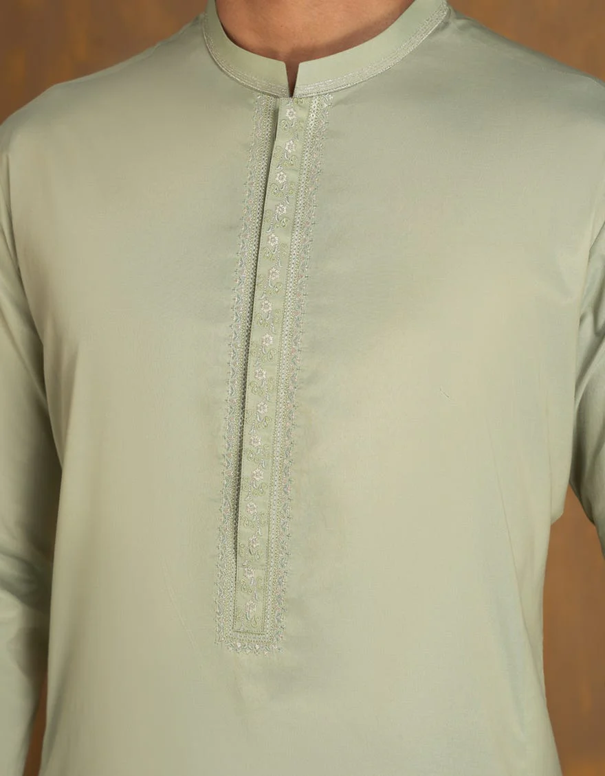 GREEN BLENDED KURTA TROUSERS | JJKP-A-33087/S24/JJ9285-SF - Image 2