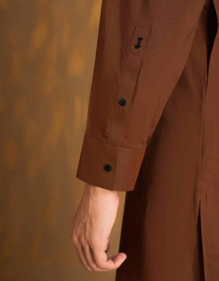 BROWN COTTON KURTA TROUSERS | JJKP-A-33088/S24/JJ8795-SF - Image 4