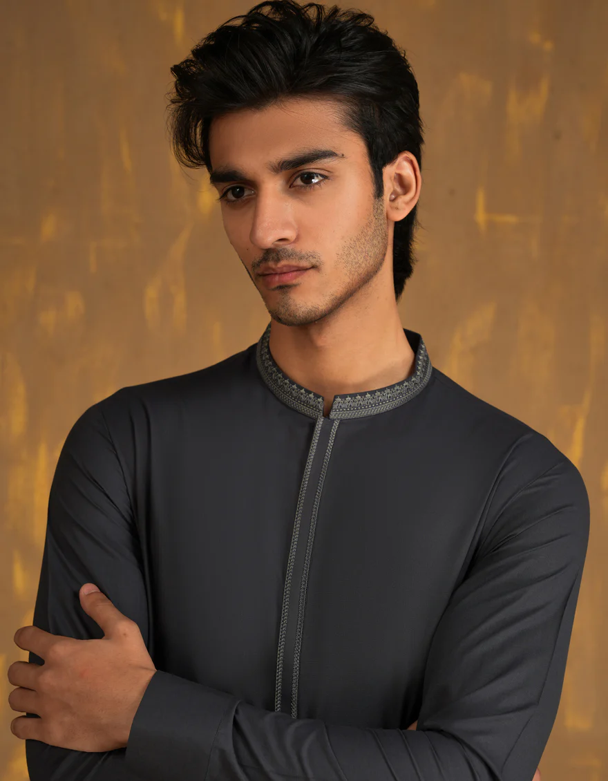 GREY BLENDED KURTA TROUSERS | JJKP-A-33091/S24/JJ8835-SF - Image 5