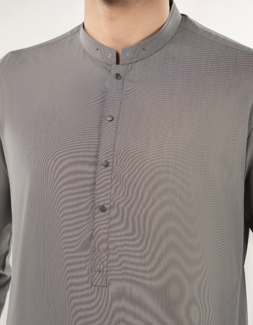 ASH GREY BLENDED KURTA TROUSERS | JJKP-A-33165/S24/JJ9 - Image 3