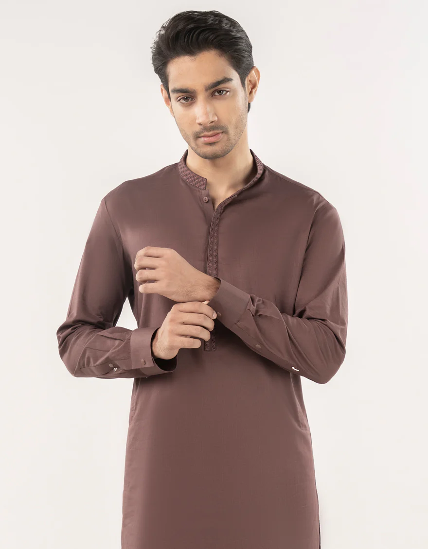 LIVER BROWN BLENDED KURTA TROUSERS | JJKP-A-33173/S24/JJ9678-SF - Image 2