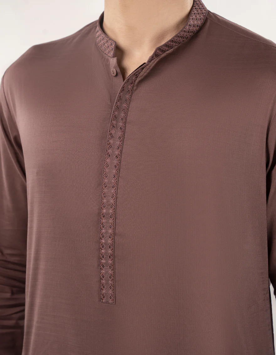 LIVER BROWN BLENDED KURTA TROUSERS | JJKP-A-33173/S24/JJ9678-SF - Image 4