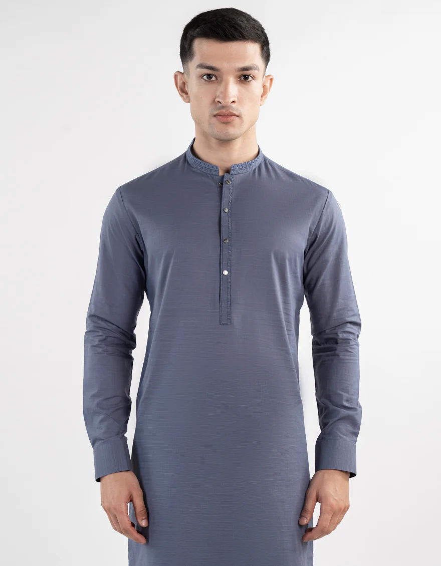 PEGN BLUE BLENDED KURTA TROUSERS | JJKP-A-33175/S24/JJ9677-SF - Image 2