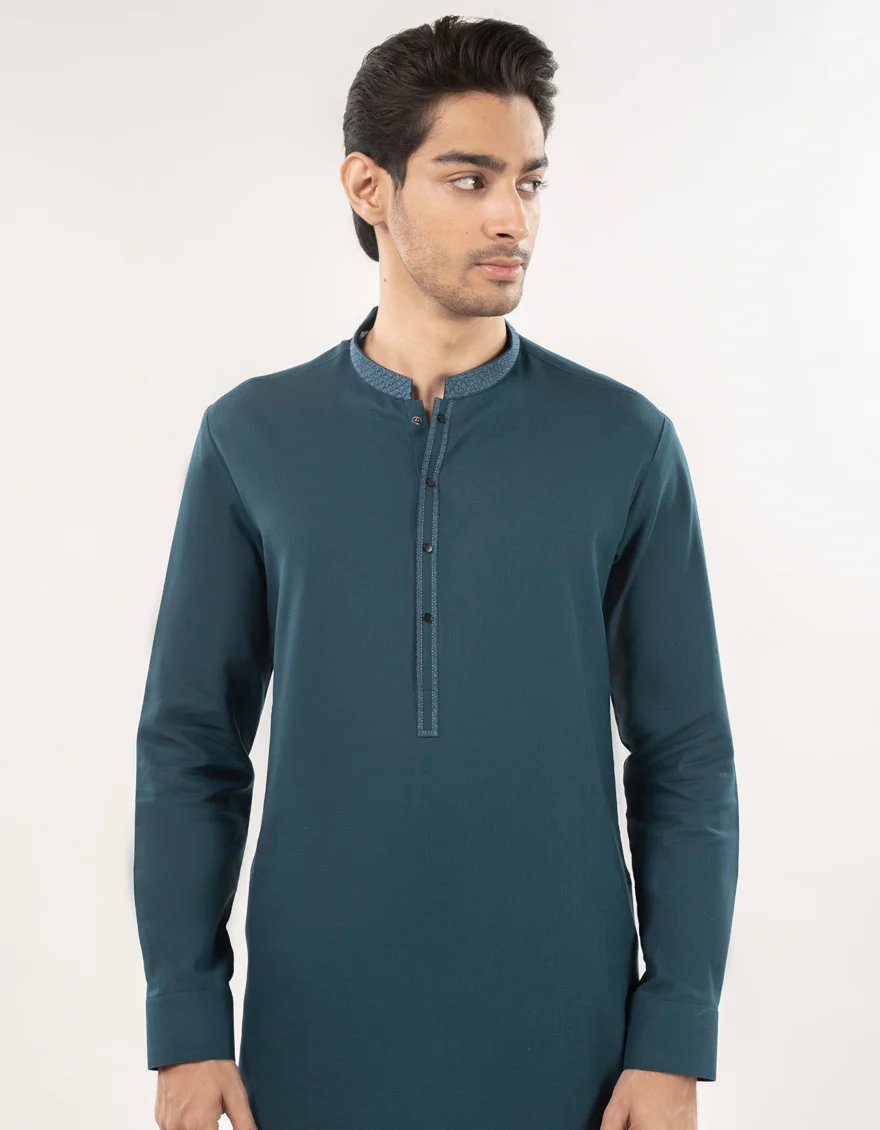 SEA GREEN COTTON KURTA TROUSERS | JJKP-A-33177/S25/JJ9732-SF - Image 2
