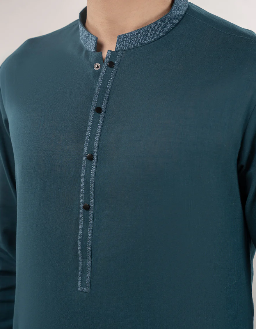SEA GREEN COTTON KURTA TROUSERS | JJKP-A-33177/S25/JJ9732-SF - Image 3