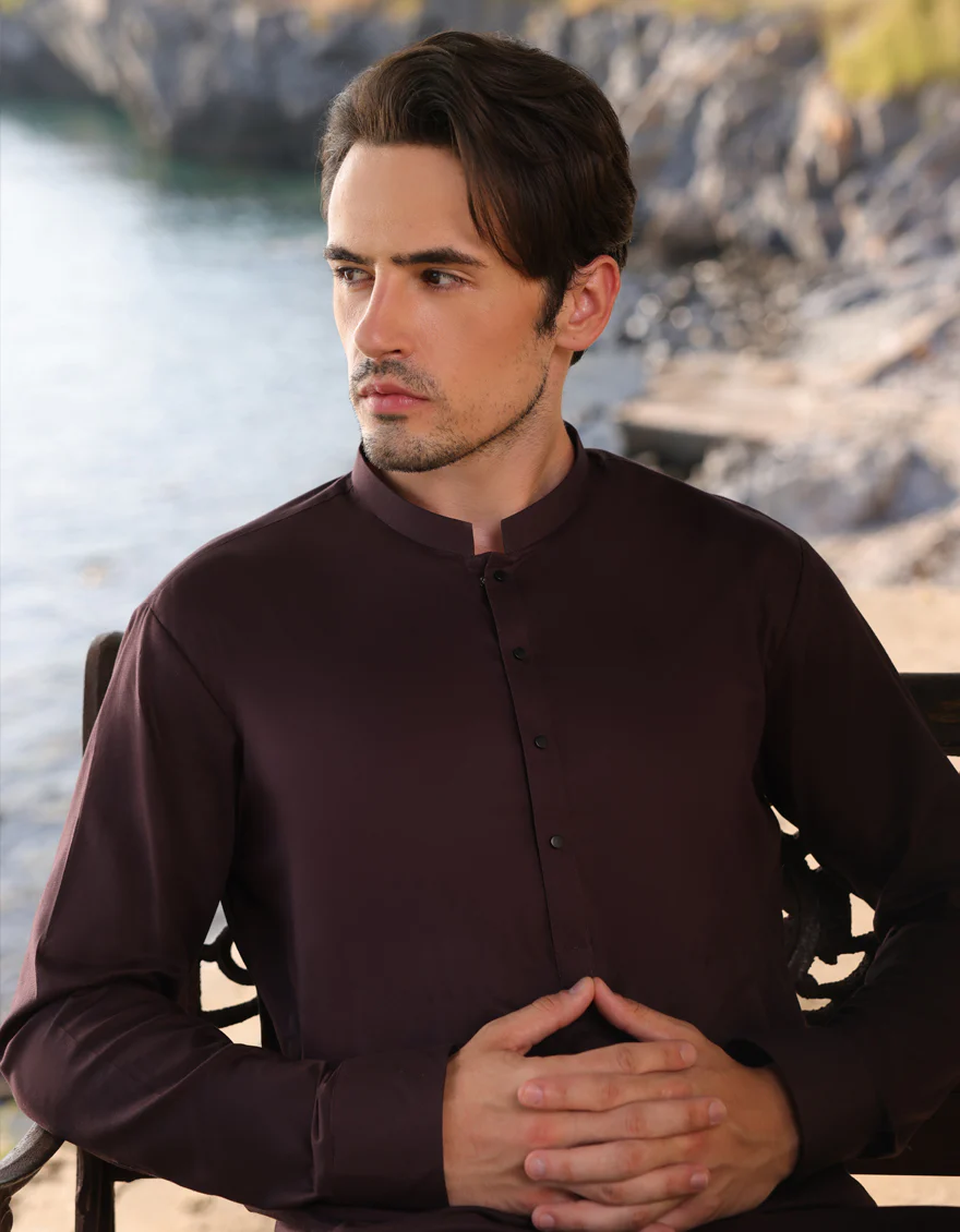 LIVER BROWN COTTON KURTA TROUSERS | JJKP-A-33205/S25/JJ9828-PN - Image 2