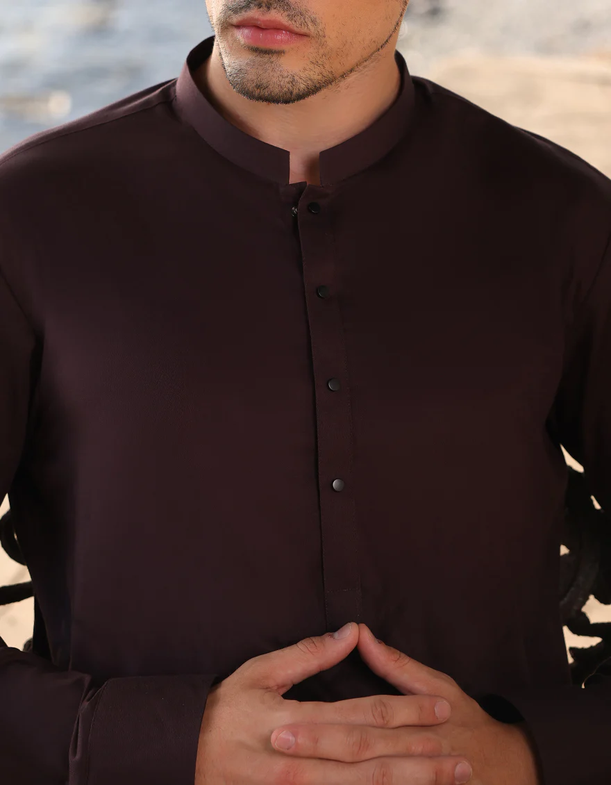 LIVER BROWN COTTON KURTA TROUSERS | JJKP-A-33205/S25/JJ9828-PN - Image 3